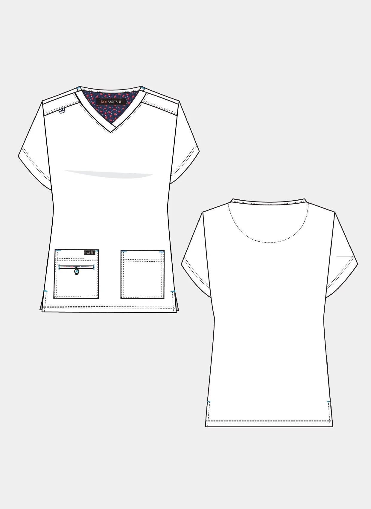 Koi Basics Becca Scrub Top - Navy - Image 4