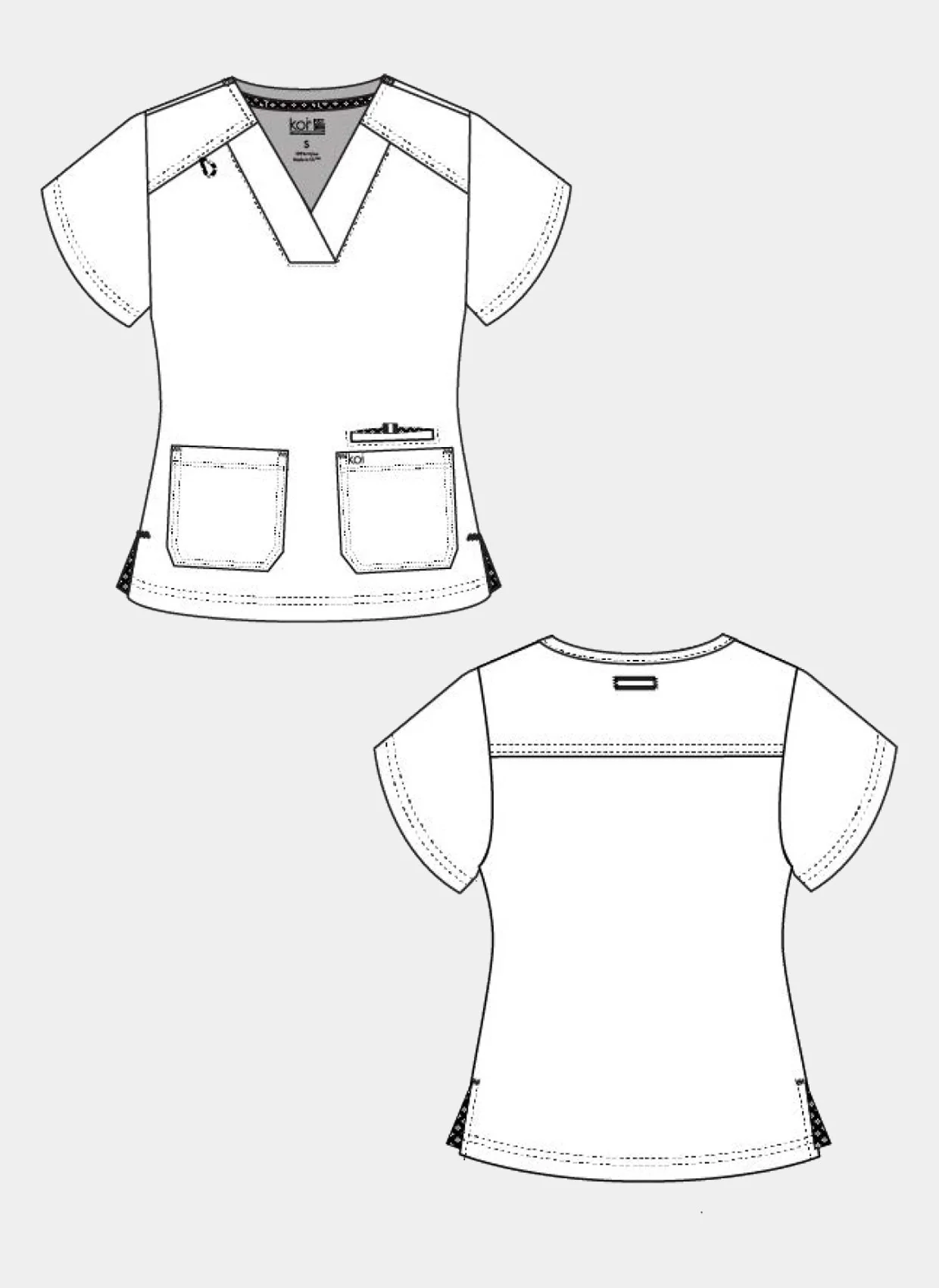 Koi Next Gen Hustle And Heart Scrub Top - Heather Grey - SALE - Image 4