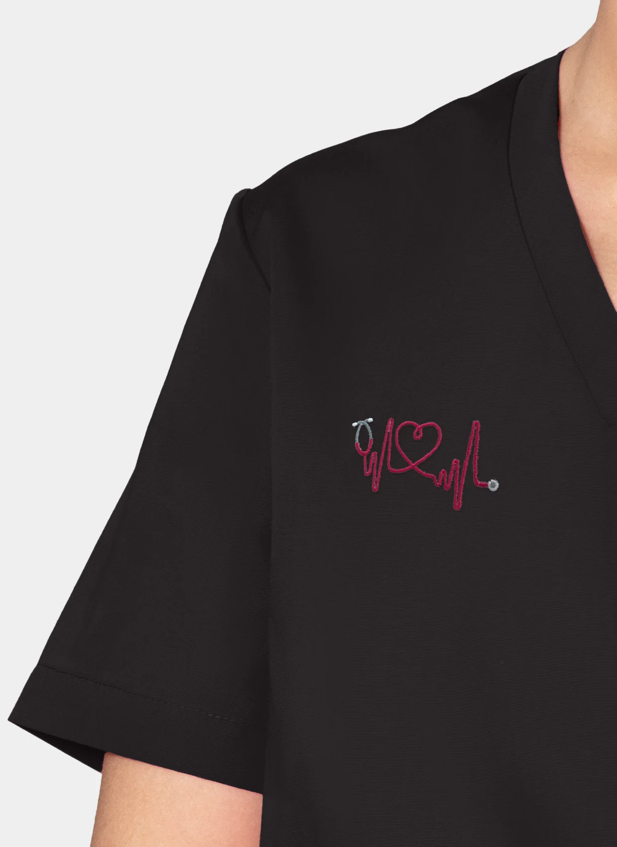 Unisex Orange Standard Balboa Scrub Top - Black - Image 7