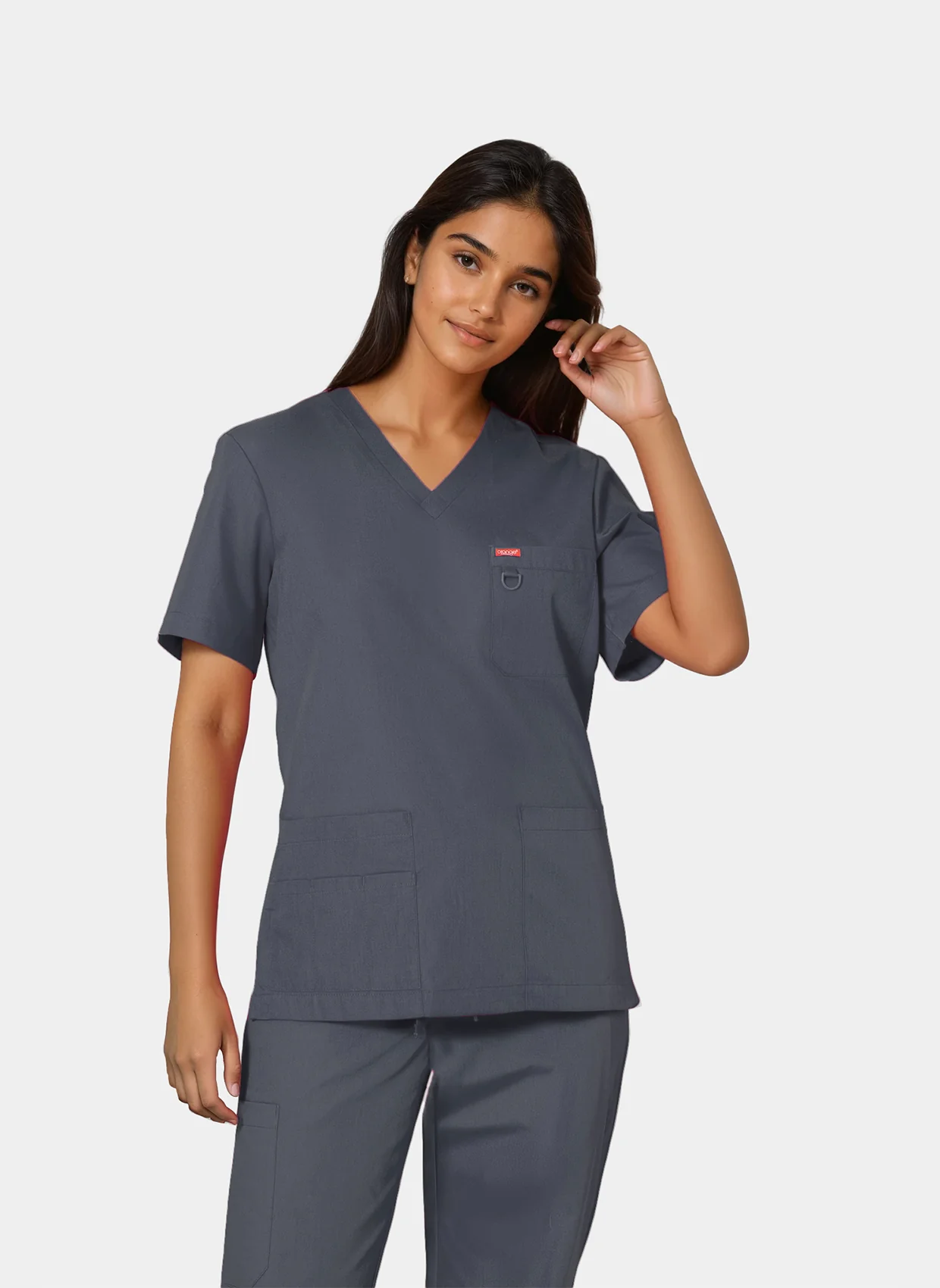 Unisex Orange Standard Balboa Scrub Top - Charcoal - Image 3