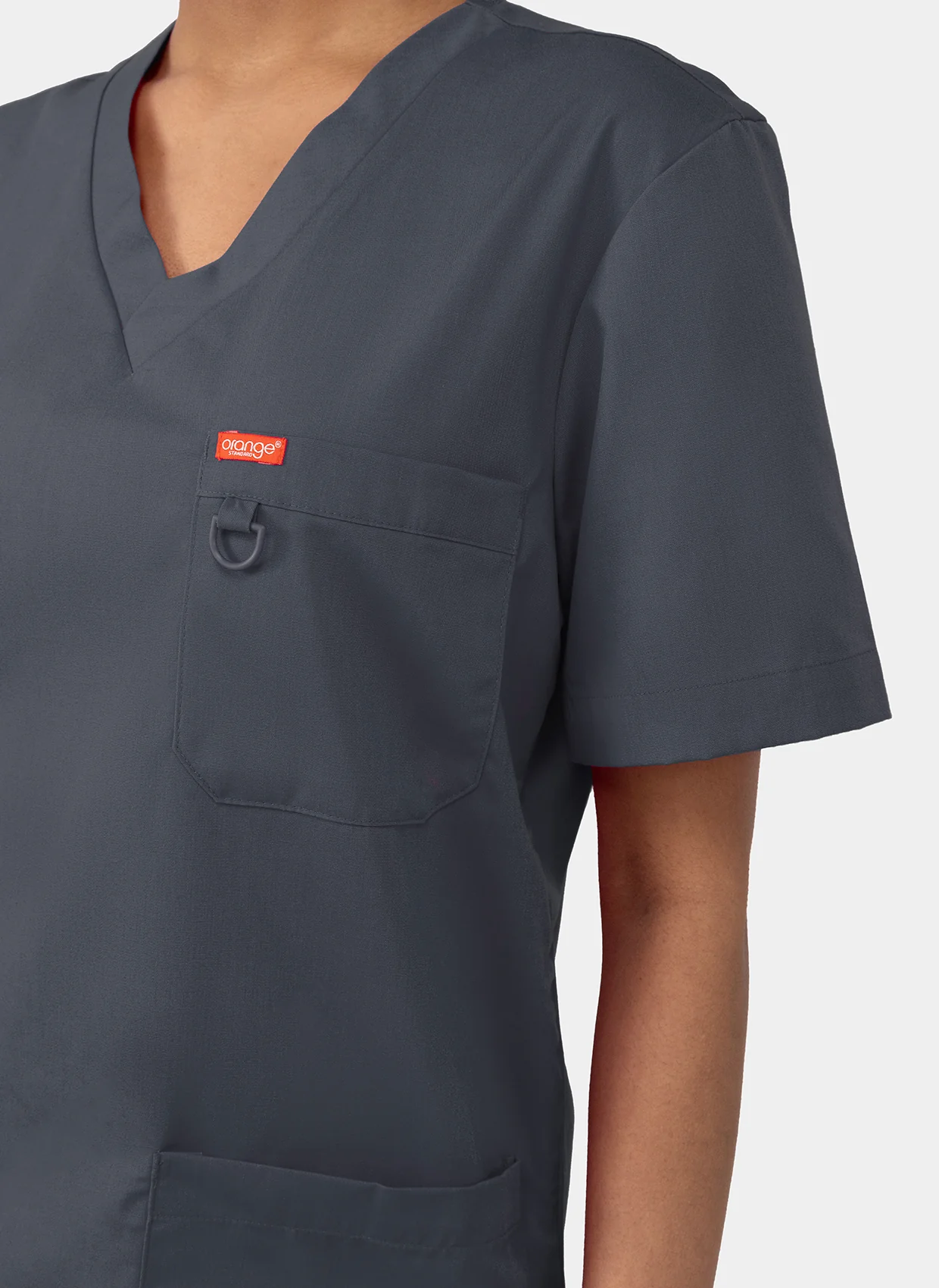 Unisex Orange Standard Balboa Scrub Top - Charcoal - Image 4