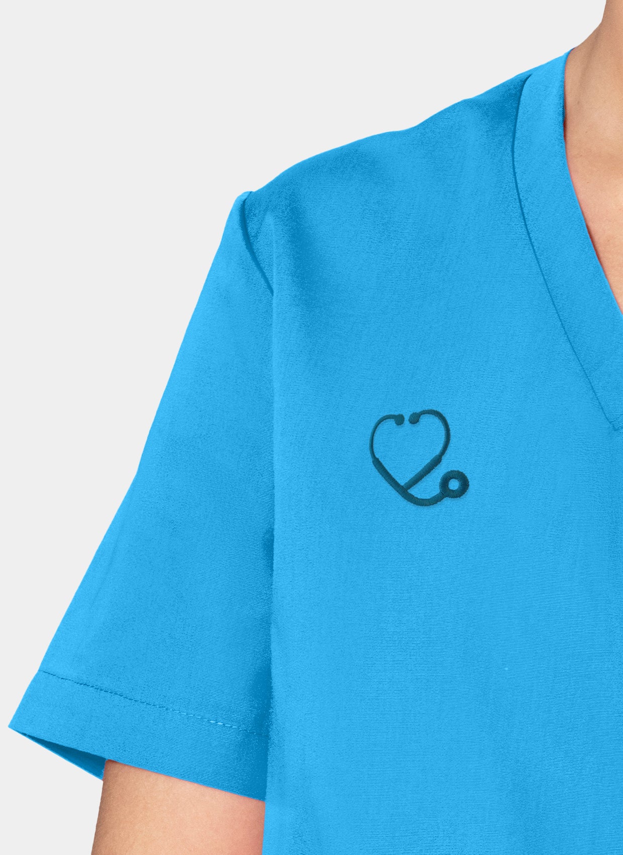 Unisex Orange Standard Balboa Scrub Top - Electric Blue - Image 5