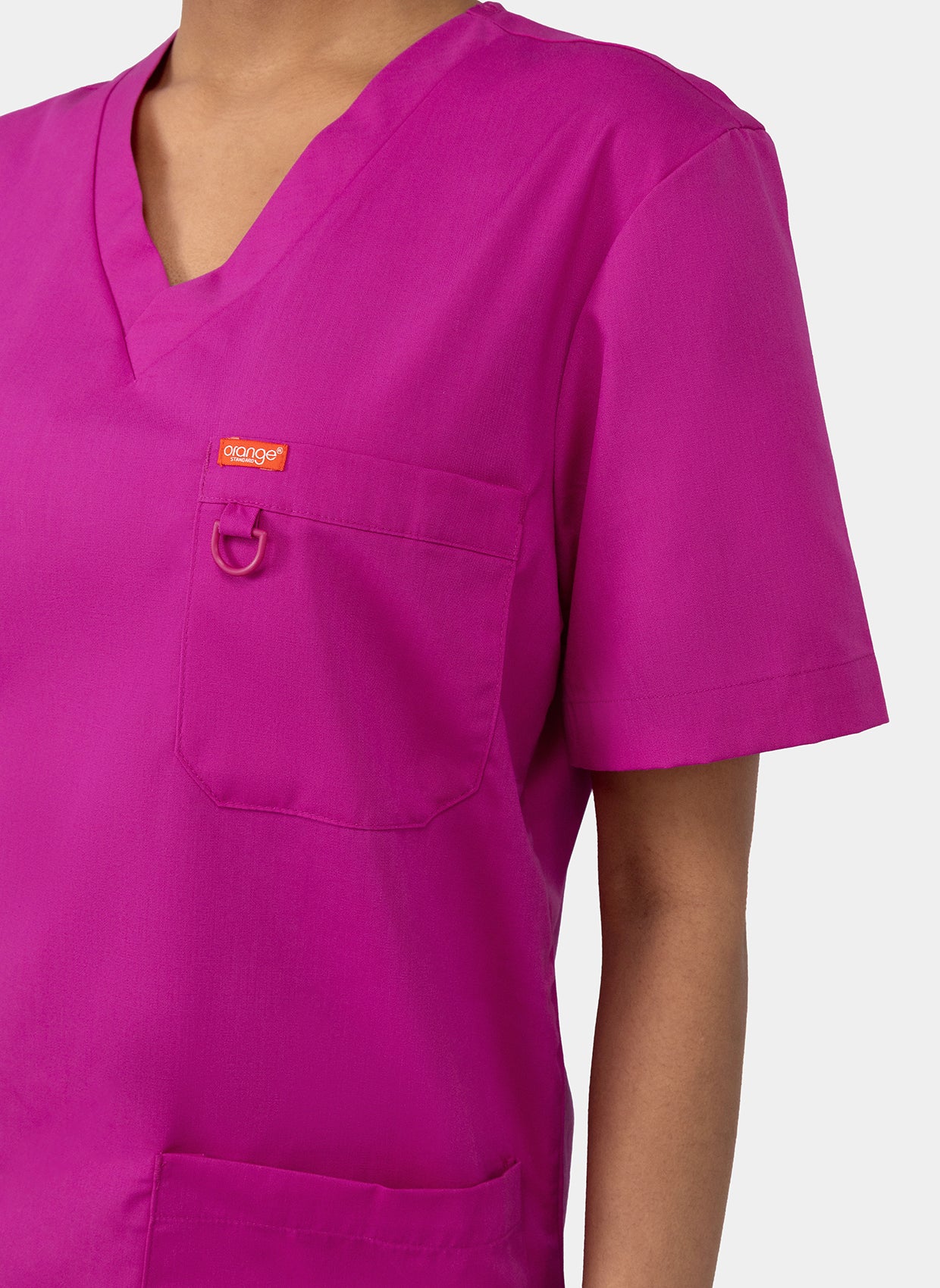 Unisex Orange Standard Balboa Scrub Top - Fierce Fuchsia - Image 4