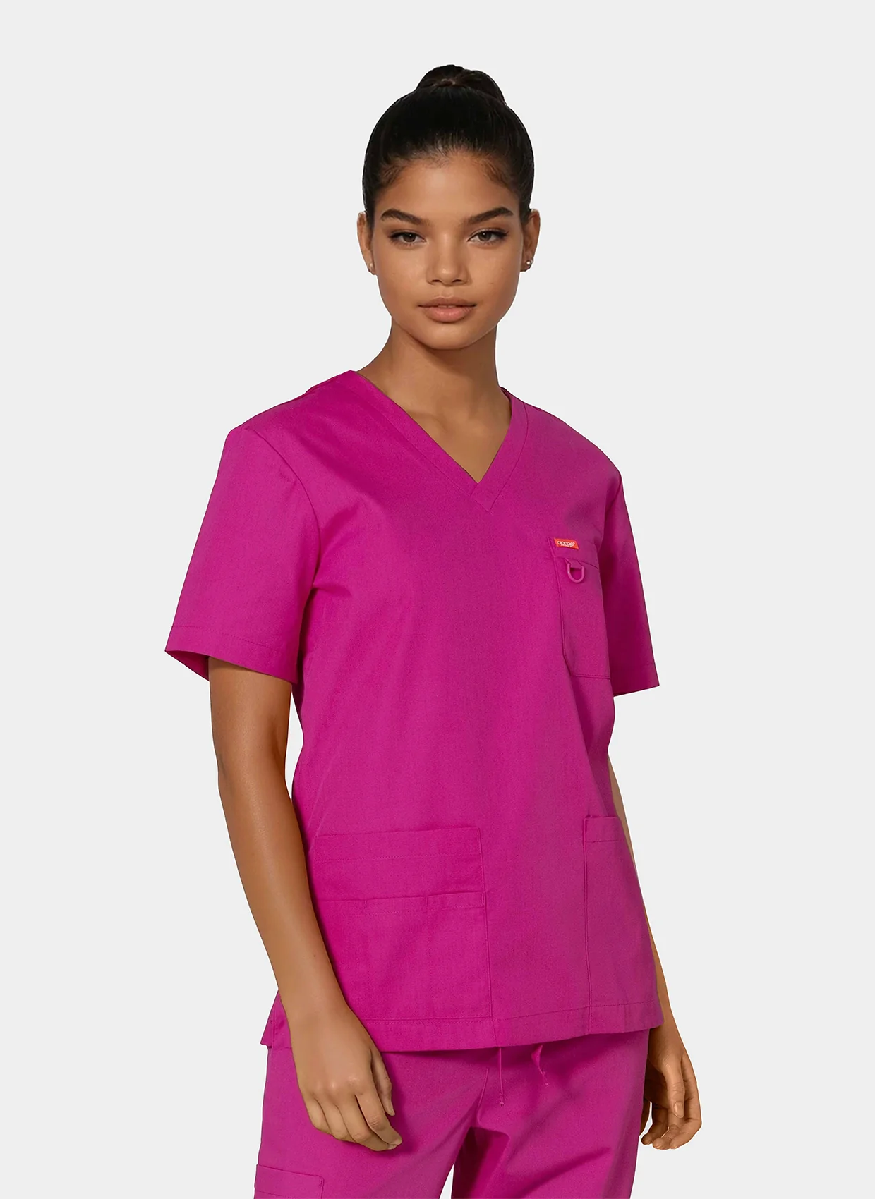 Unisex Orange Standard Balboa Scrub Top - Fierce Fuchsia - Image 9